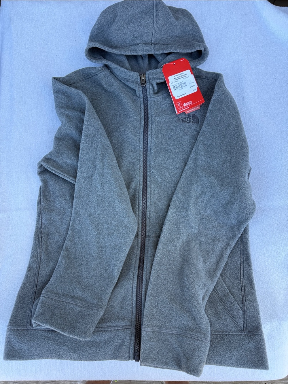 The North Face Kids' Gray Full-Zip Hooded Fleece Jacket
